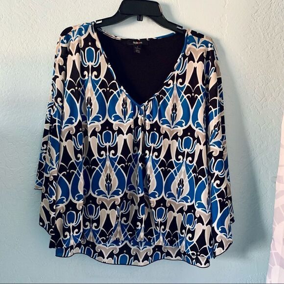 Style & Co Boho Print Top Size Large - Picture 2 of 11